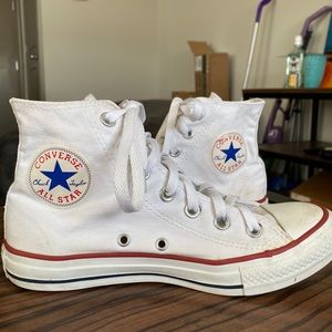 Size 7 White High-top Converse All-Stars